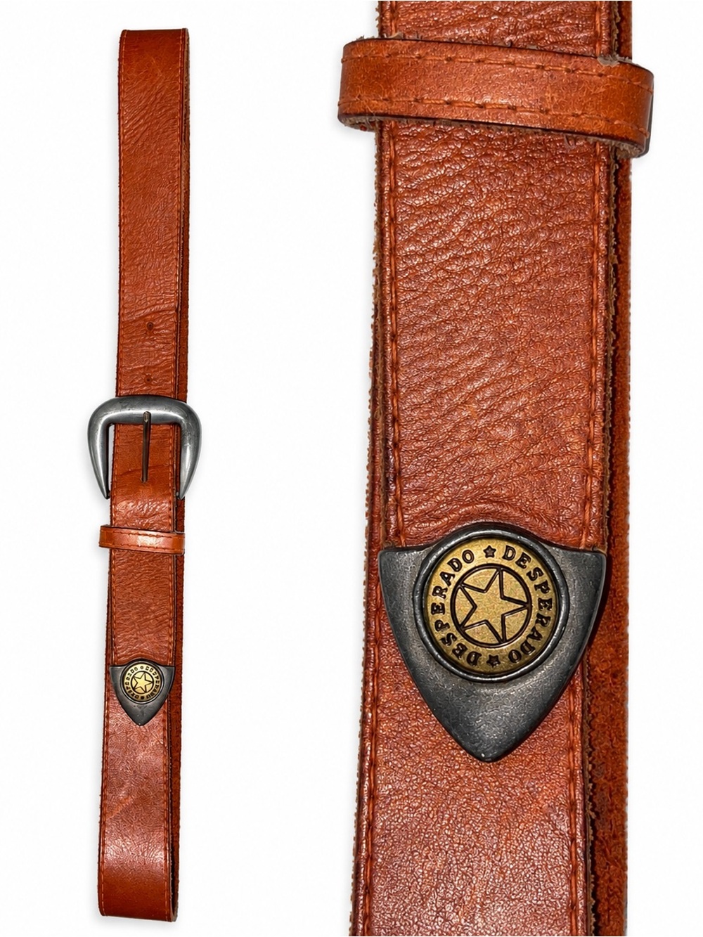 Desperado Genuine Leather Western Belt Brown Concho Star Buckle Women's M/L